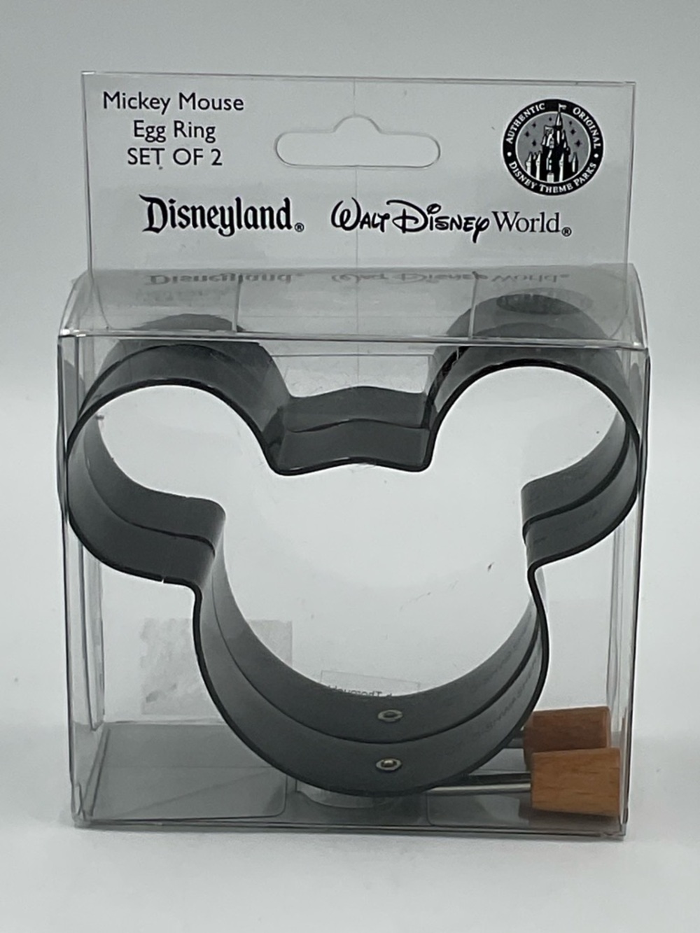 NWT Disneyland Walt Disney World Mickey Mouse Egg Ring Set of 2 - Black